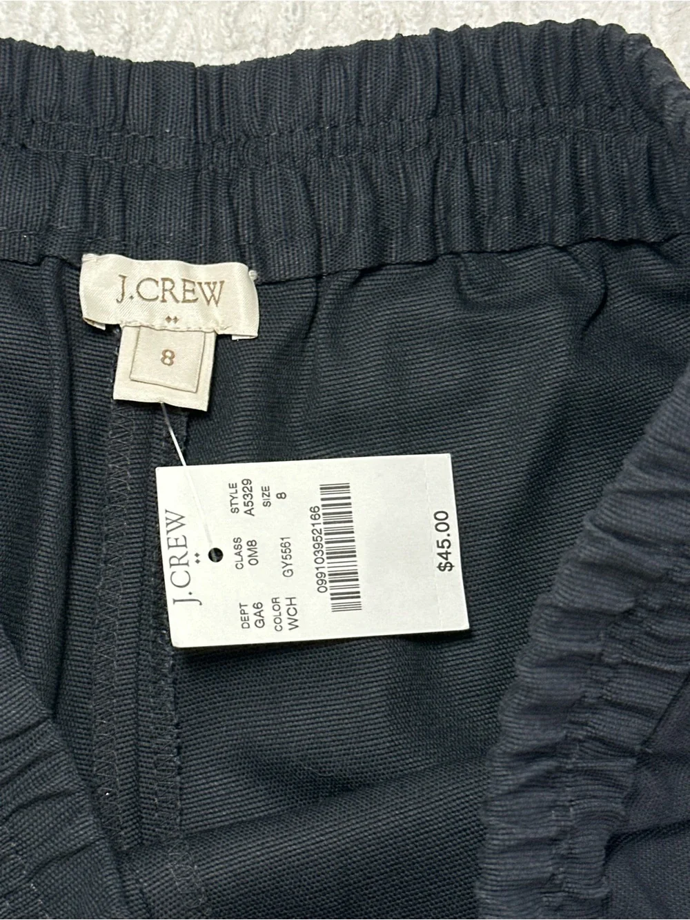 J. Crew Black Athletic Elastic-Waist Shorts